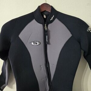 Sea Quest Scuba Wetsuit Long Sleeve‎ Shorts Black Grey Front Zip Size 13/14 EUC